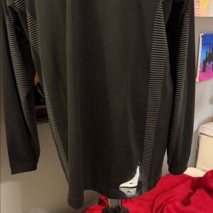 Nike Golf FitDry XL TG Long Sleeve Black Polo with Super Cool Silver Stripes